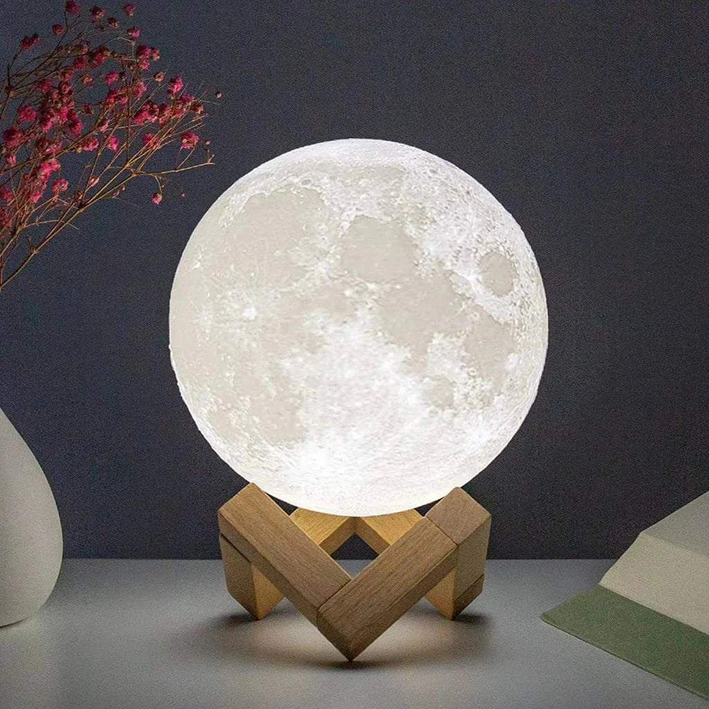 D5 Starry Moon Lamp 8Cm - LED Night Light with Stand, Perfect for Bedroom Decor and Gifts - Globaluniversal