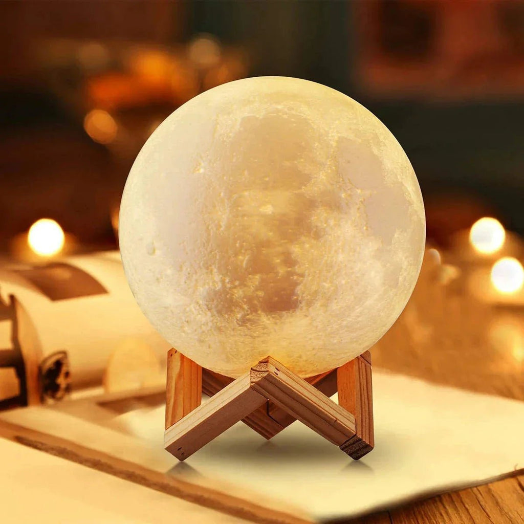 D5 Starry Moon Lamp 8Cm - LED Night Light with Stand, Perfect for Bedroom Decor and Gifts - Globaluniversal