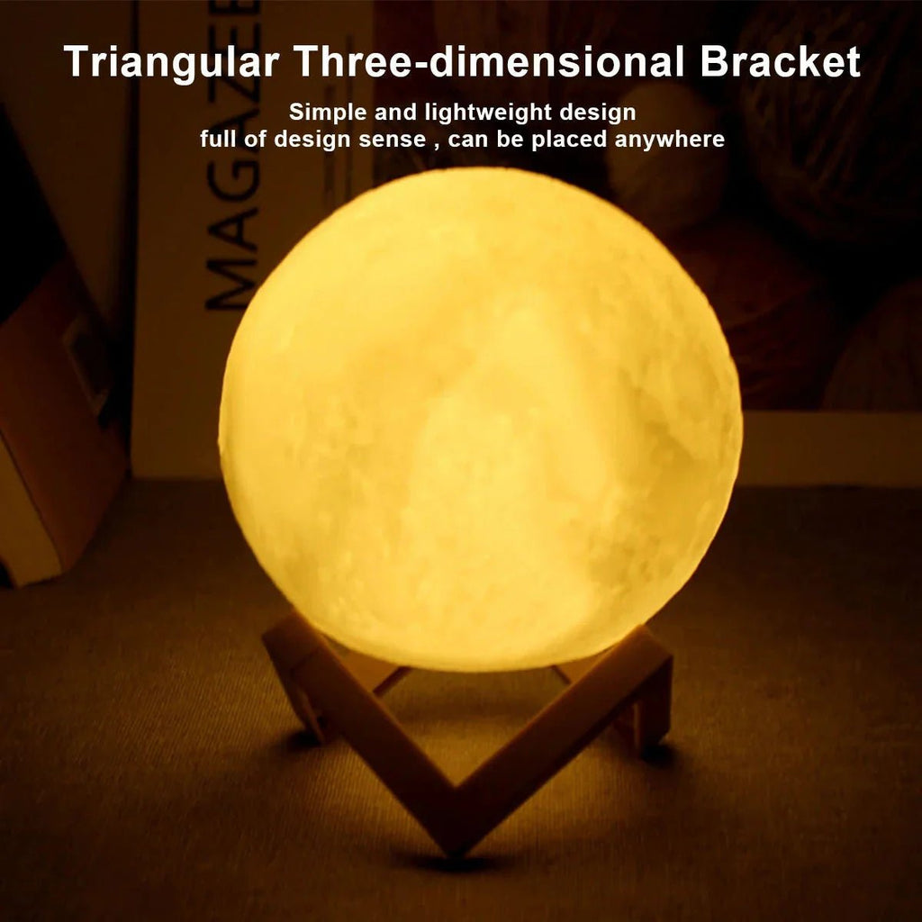 D5 Starry Moon Lamp 8Cm - LED Night Light with Stand, Perfect for Bedroom Decor and Gifts - Globaluniversal