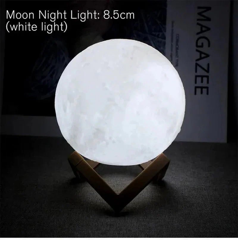 D5 Starry Moon Lamp 8Cm - LED Night Light with Stand, Perfect for Bedroom Decor and Gifts - Globaluniversal