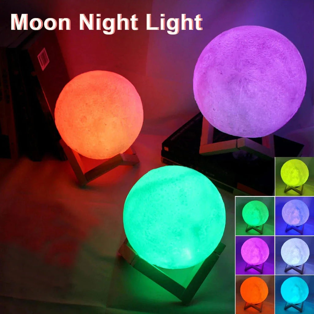 D5 Starry Moon Lamp 8Cm - LED Night Light with Stand, Perfect for Bedroom Decor and Gifts - Globaluniversal